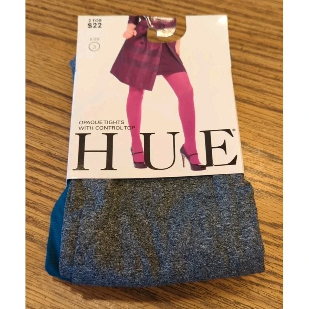 Hue Opaque Tights Control Top Size‎ 3 New In Package Galaxy Heather Grey